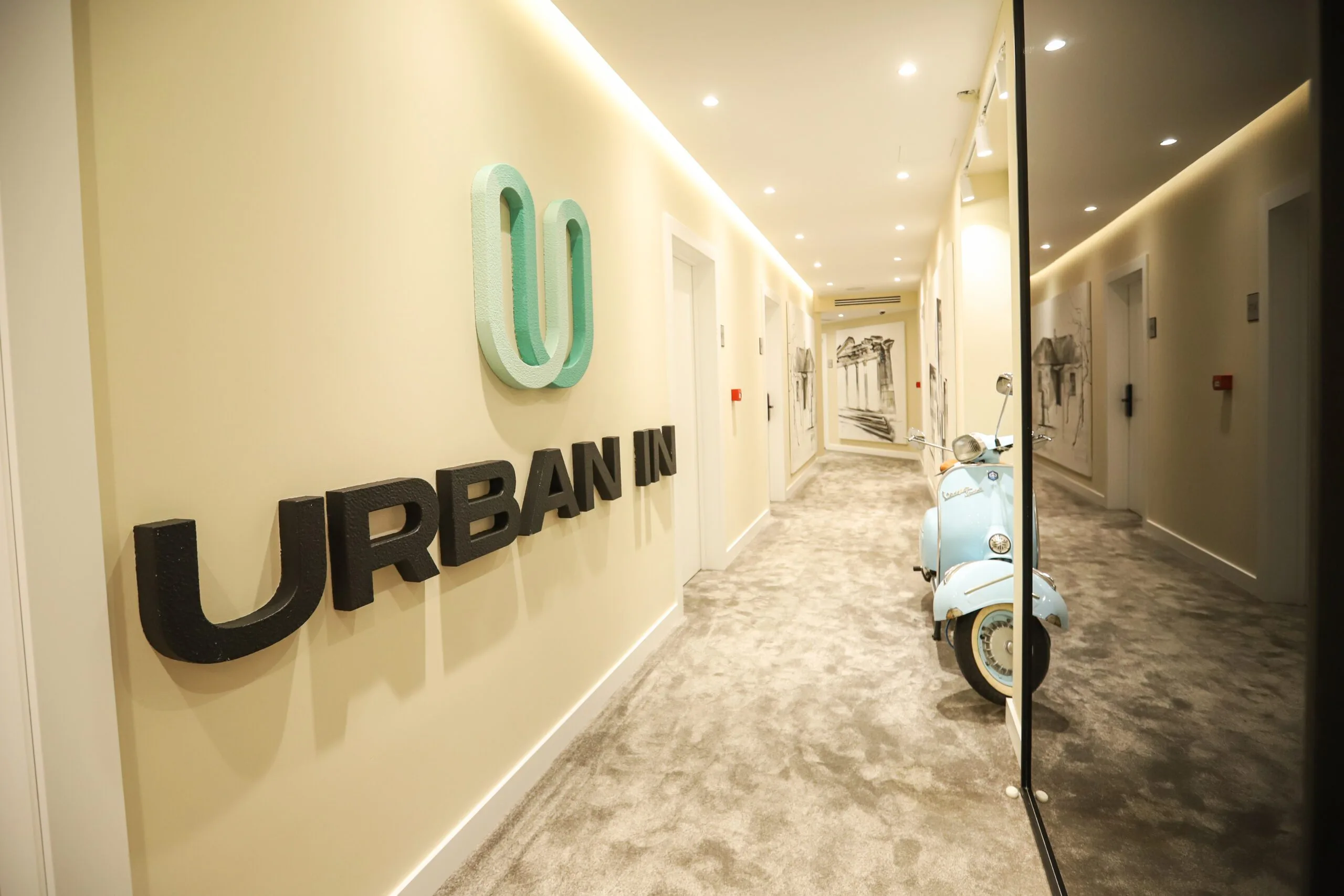Urban IN hotel hallway